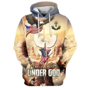 Hand Jesus One Nation Under God Hoodies Jesus Hoodie Men & Women, God 3D Printed Hoodie, Christian Apparel Hoodies