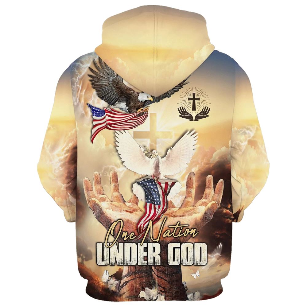 Hand Jesus One Nation Under God Hoodies Jesus Hoodie Men & Women, God 3D Printed Hoodie, Christian Apparel Hoodies