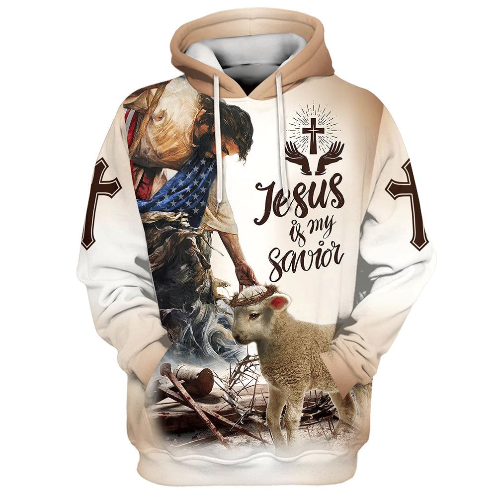 God Lamb Crown Of Thorn Jesus Is My Savior Hoodies Jesus Hoodie Men & Women, God 3D Printed Hoodie, Christian Apparel Hoodies