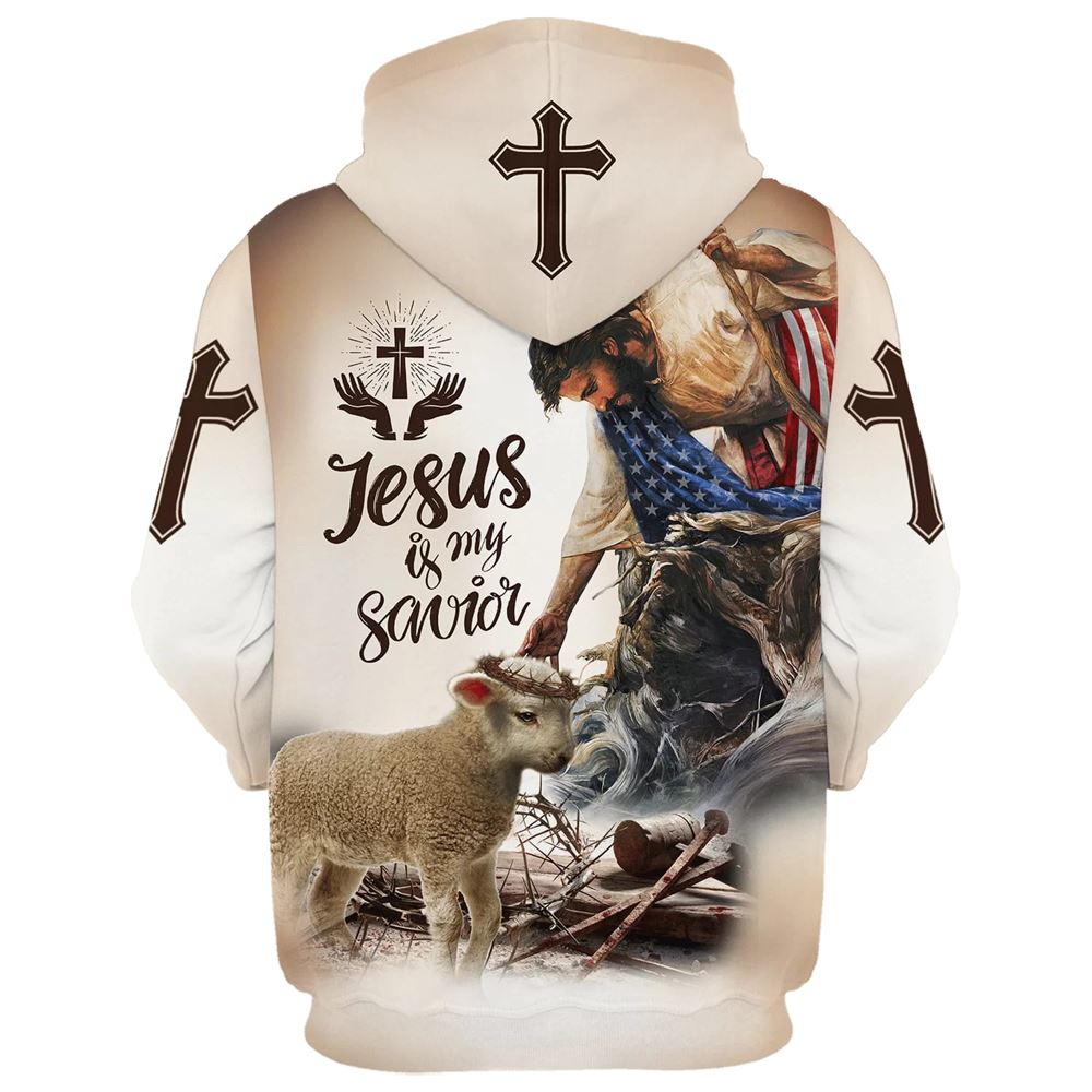 God Lamb Crown Of Thorn Jesus Is My Savior Hoodies Jesus Hoodie Men & Women, God 3D Printed Hoodie, Christian Apparel Hoodies