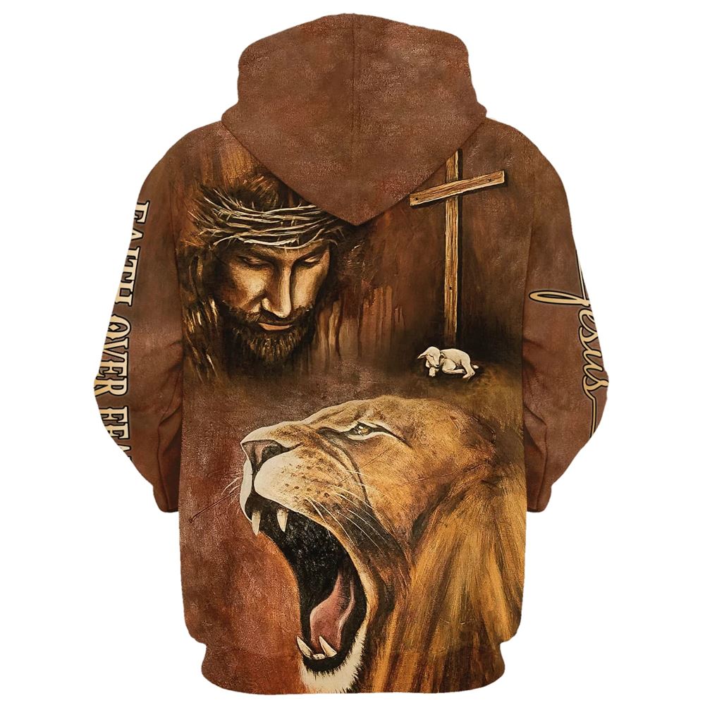 Faith Over Fear Hoodie For Men & Women, God 3D Printed Hoodie, Christian Apparel Hoodies