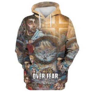 Faith Over Fear 1 Hoodie For Men & Women, God 3D Printed Hoodie, Christian Apparel Hoodies