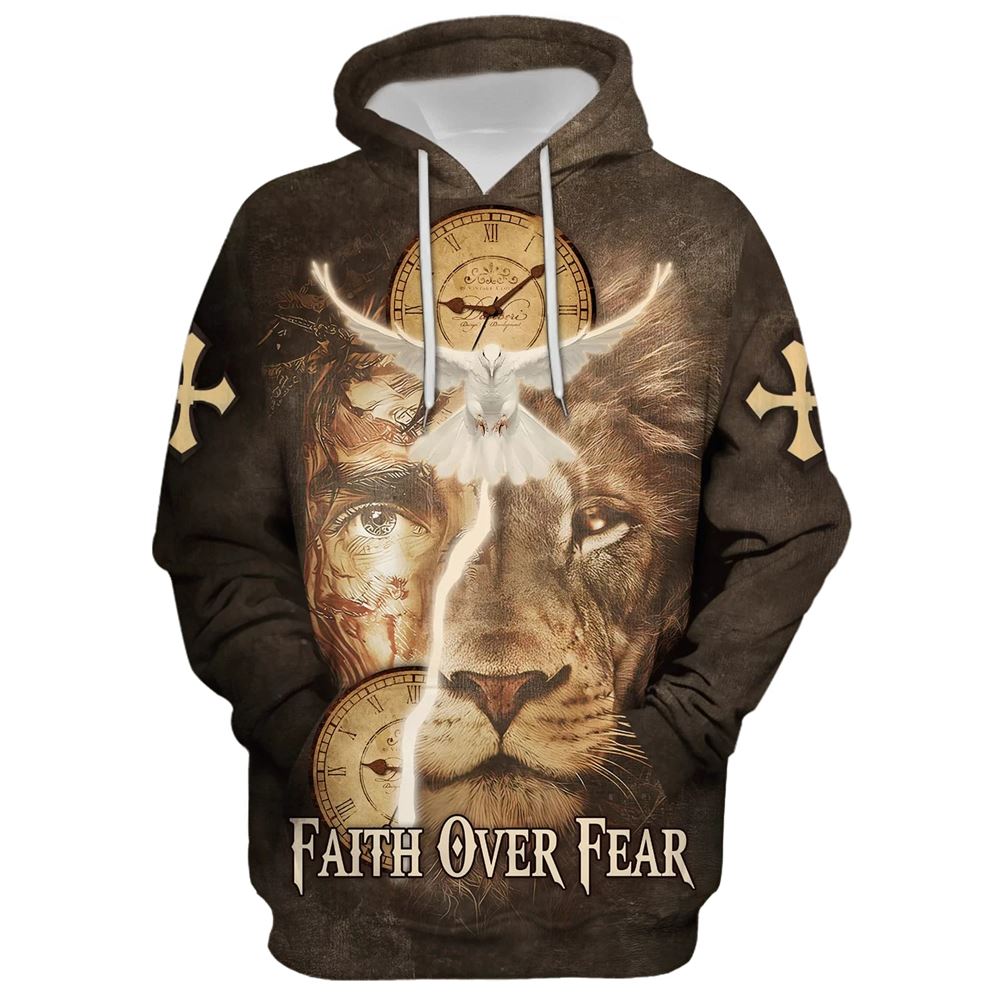 Failth Over Fear Lion Jesus 3D Hoodie For Men & Women, God 3D Printed Hoodie, Christian Apparel Hoodies Failth Over Fear Lion Jesus 3D Hoodie For Men & Women, God 3D Printed Hoodie, Christian Apparel Hoodies