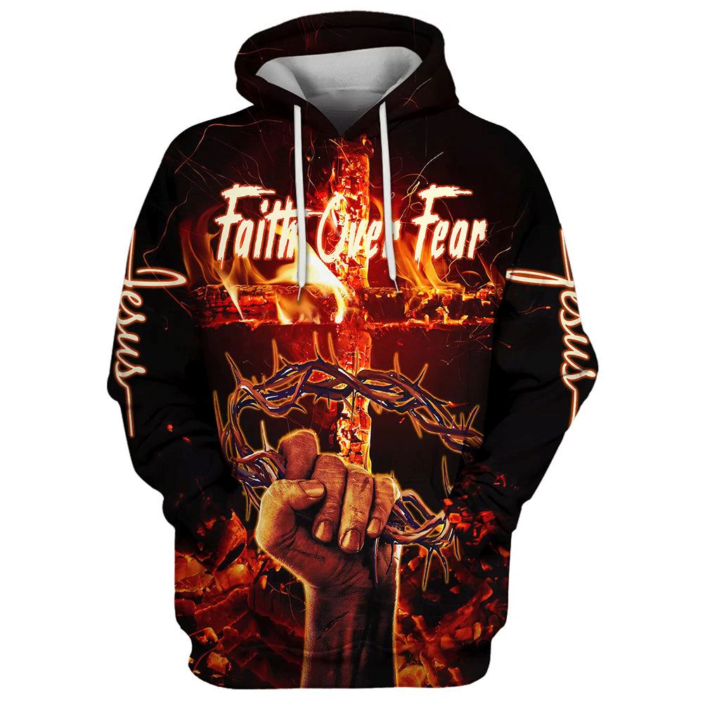 Crown Of Thorns Jesus Christ, Faith Over Fear Hoodie For Men & Women, God 3D Printed Hoodie, Christian Apparel Hoodies Crown Of Thorns Jesus Christ, Faith Over Fear Hoodie For Men & Women, God 3D Printed Hoodie, Christian Apparel Hoodies