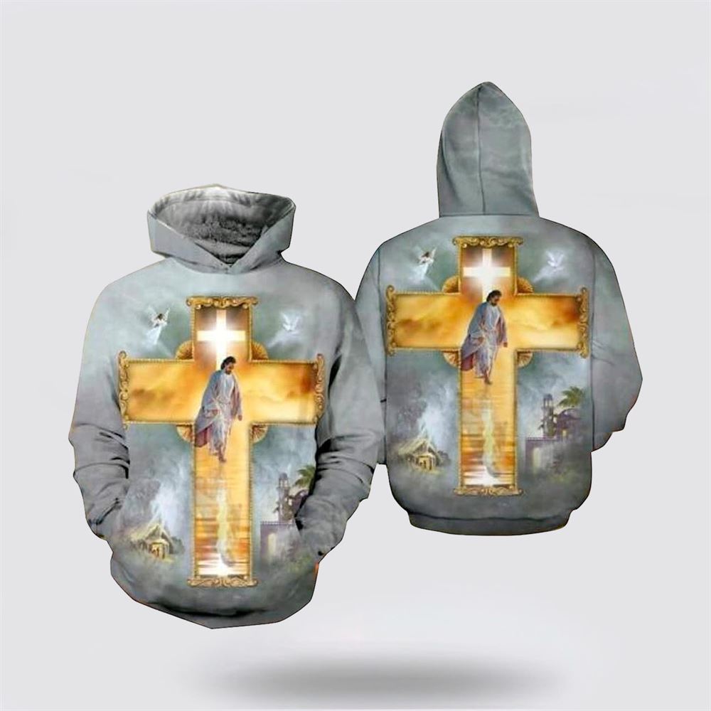 Christian Jesus Walks Cross 3D Hoodies For Women Men, God 3D Printed Hoodie, Christian Apparel Hoodies Christian Jesus Walks Cross 3D Hoodies For Women Men, God 3D Printed Hoodie, Christian Apparel Hoodies