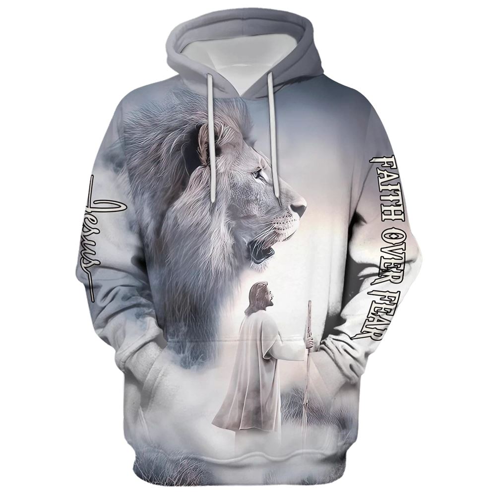 Christian Jesus Lion Faith Over Fear Hoodie For Men & Women, God 3D Printed Hoodie, Christian Apparel Hoodies Christian Jesus Lion Faith Over Fear Hoodie For Men & Women, God 3D Printed Hoodie, Christian Apparel Hoodies
