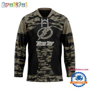 NHL Tampa Bay Lightning Custom Honoring Veterans Camo Hockey Jersey