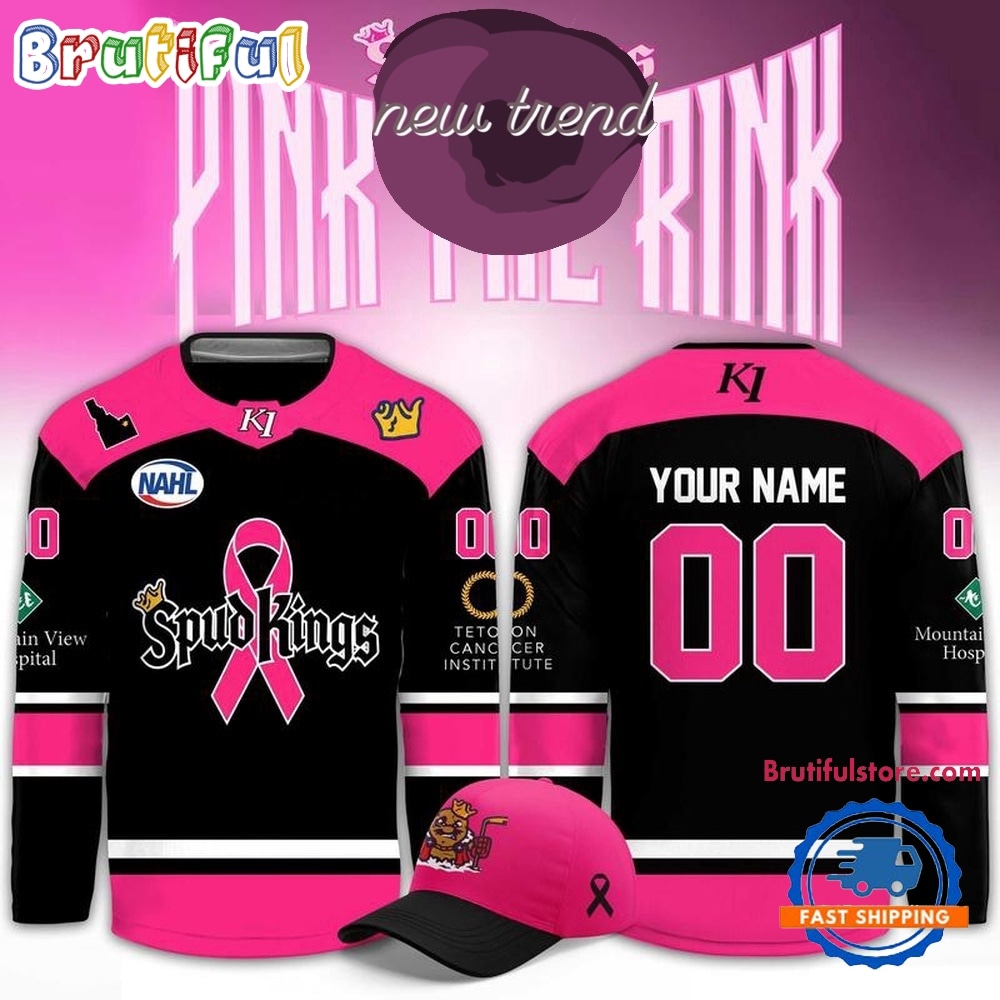 Idaho Falls Spud Kings 2026 Pink In The Rink Limited Edition Custom Hockey Jersey Idaho Falls Spud Kings 2026 Pink In The Rink Limited Edition Custom Hockey Jersey