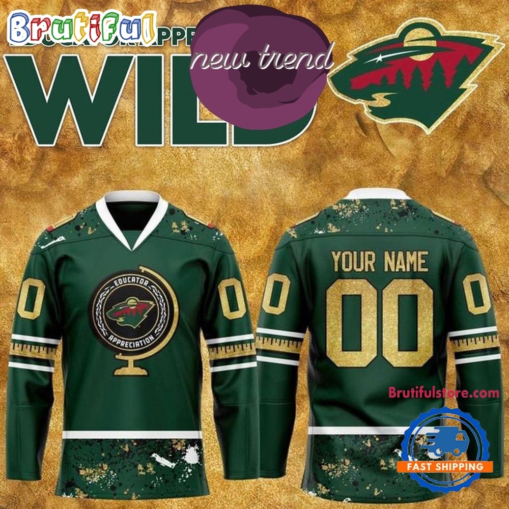 Minnesota Wild 2026 Educator Appreciation Night Limited Edition Custom Hockey Jersey Minnesota Wild 2026 Educator Appreciation Night Limited Edition Custom Hockey Jersey