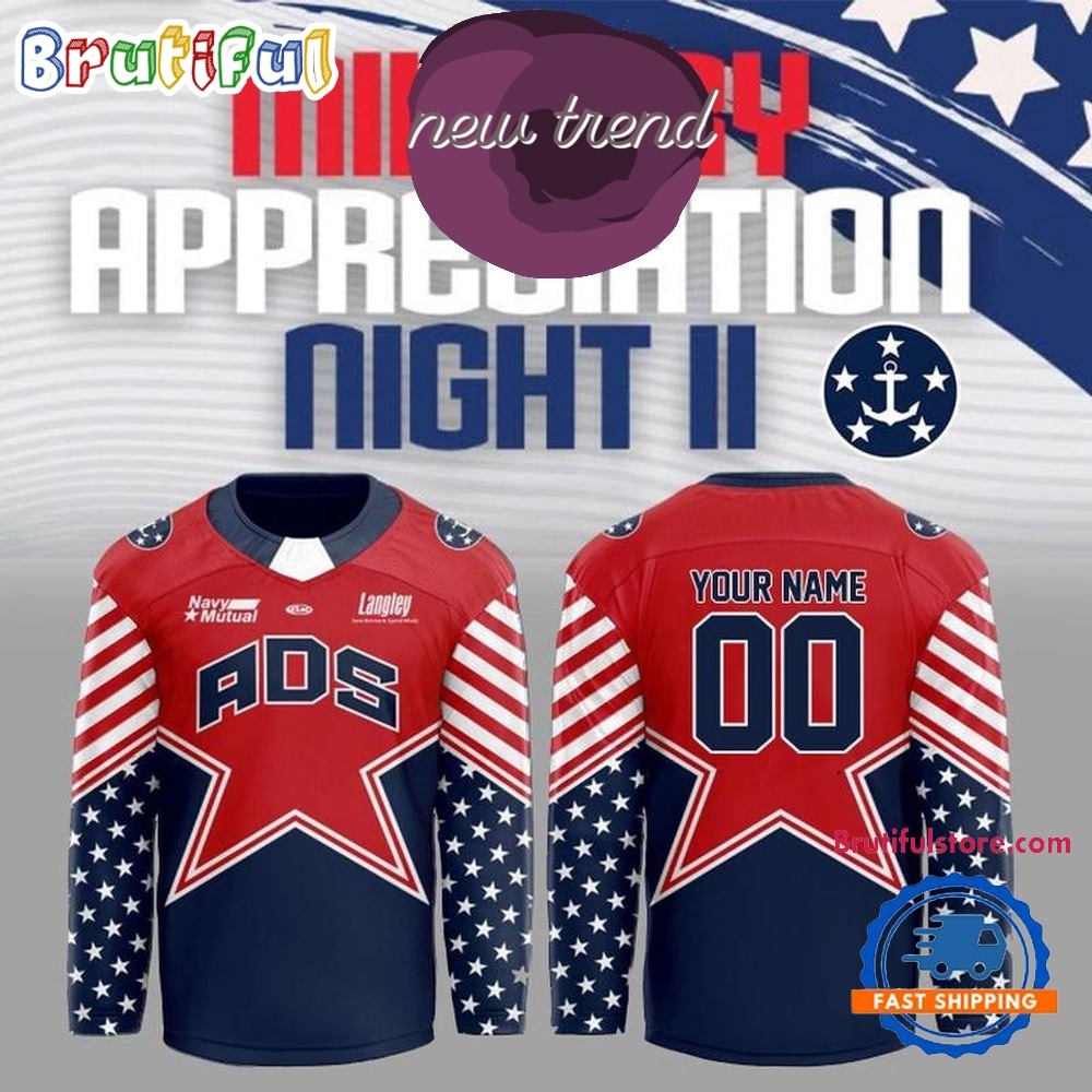 Norfolk Admirals 2026 Military Appreciation Night Limited Edition Custom Hockey Jersey Norfolk Admirals 2026 Military Appreciation Night Limited Edition Custom Hockey Jersey