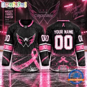 NHL Washington Capitals Pink Fights Breast Cancer 2026 Personalized Hockey Jersey