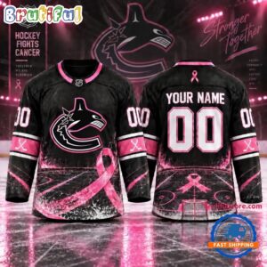 NHL Vancouver Canucks Pink Fights Breast Cancer 2026 Personalized Hockey Jersey