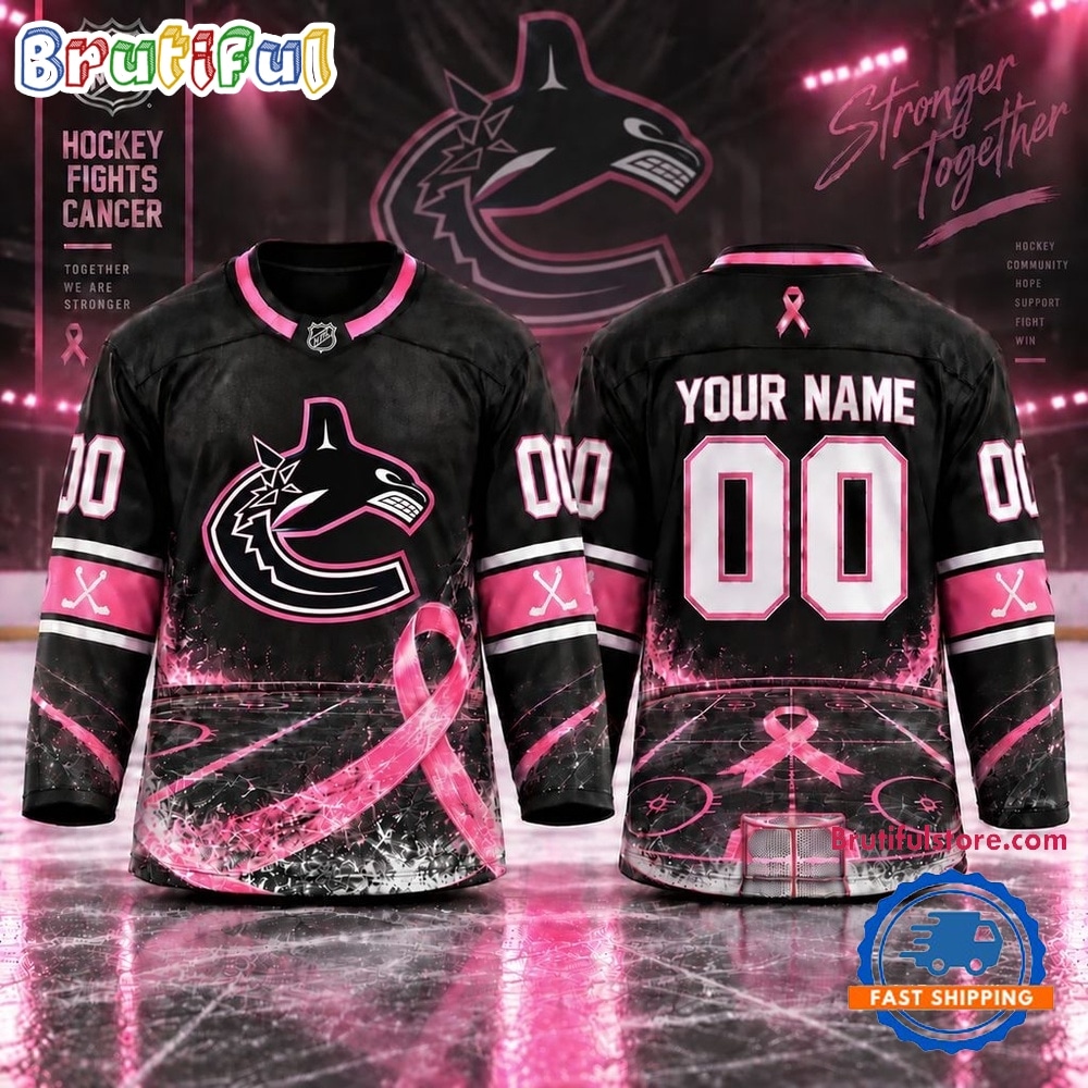 NHL Vancouver Canucks Pink Fights Breast Cancer 2026 Personalized Hockey Jersey NHL Vancouver Canucks Pink Fights Breast Cancer 2026 Personalized Hockey Jersey