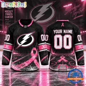 NHL Tampa Bay Lightning Pink Fights Breast Cancer 2026 Personalized Hockey Jersey