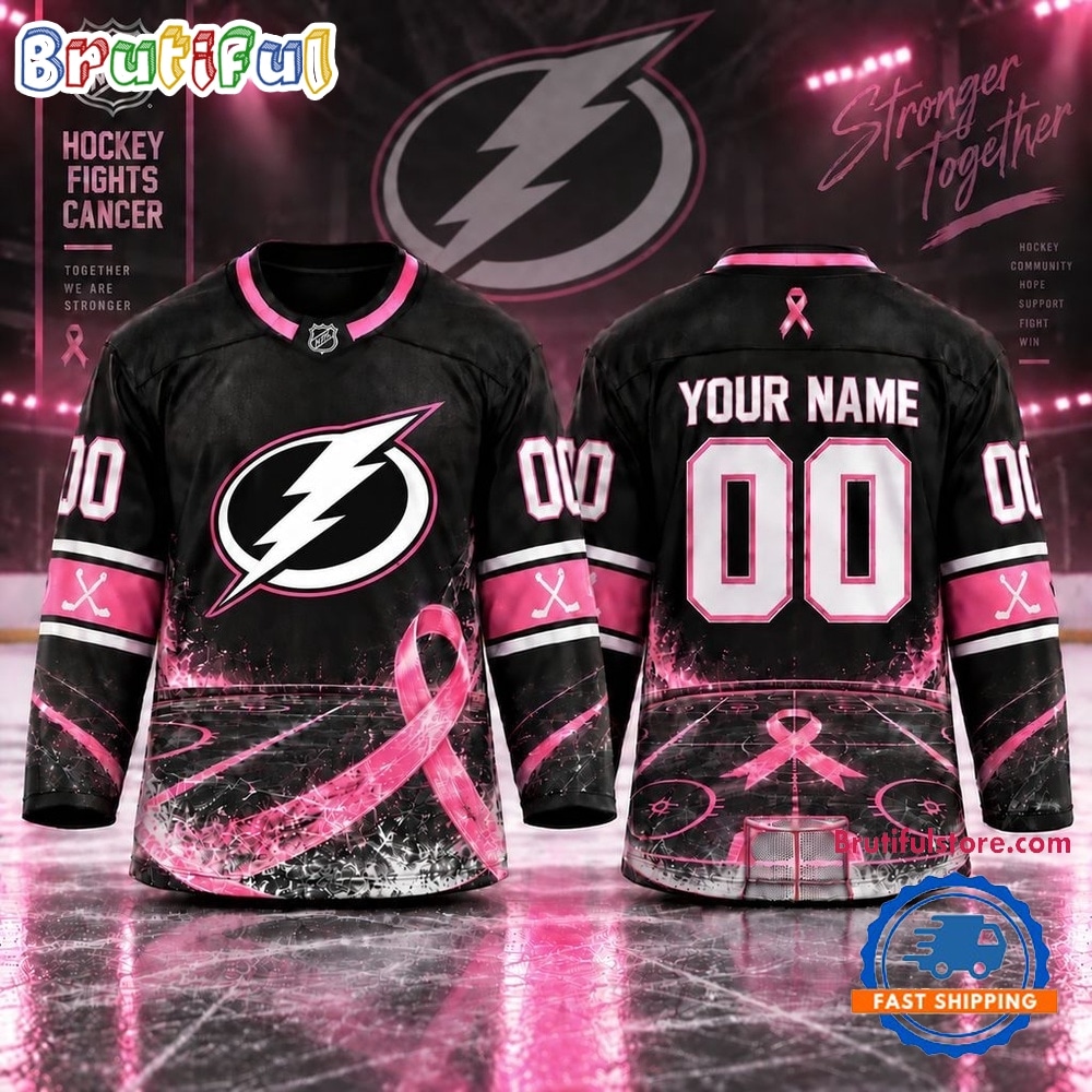 NHL Tampa Bay Lightning Pink Fights Breast Cancer 2026 Personalized Hockey Jersey NHL Tampa Bay Lightning Pink Fights Breast Cancer 2026 Personalized Hockey Jersey