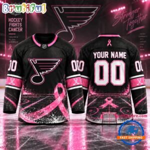 NHL St. Louis Blues Pink Fights Breast Cancer 2026 Personalized Hockey Jersey