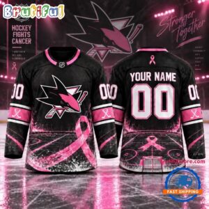 NHL San Jose Sharks Pink Fights Breast Cancer 2026 Personalized Hockey Jersey