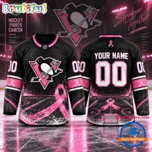 NHL Pittsburgh Penguins Pink Fights Breast Cancer 2026 Personalized Hockey Jersey