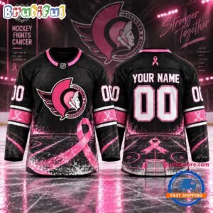 NHL Ottawa Senators Pink Fights Breast Cancer 2026 Personalized Hockey Jersey