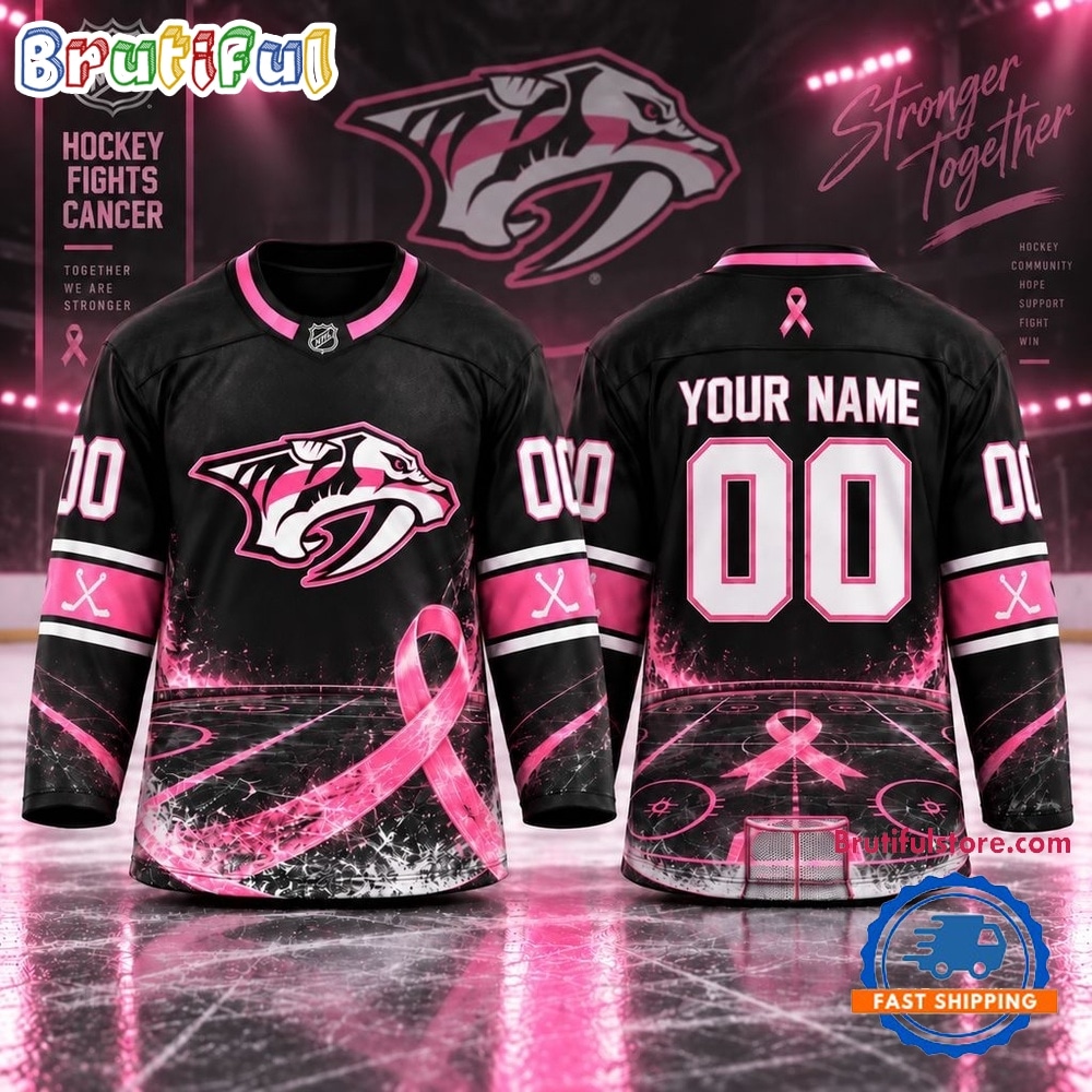 NHL Nashville Predators Pink Fights Breast Cancer 2026 Personalized Hockey Jersey NHL Nashville Predators Pink Fights Breast Cancer 2026 Personalized Hockey Jersey