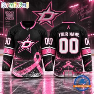 NHL Dallas Stars Pink Fights Breast Cancer 2026 Personalized Hockey Jersey
