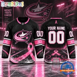 NHL Columbus Blue Jackets Pink Fights Breast Cancer 2026 Personalized Hockey Jersey