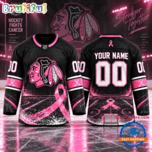 NHL Chicago Blackhawks Pink Fights Breast Cancer 2026 Personalized Hockey Jersey