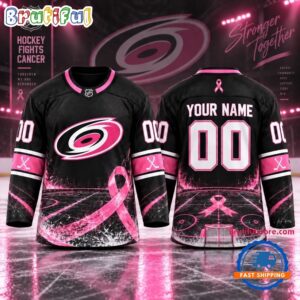 NHL Carolina Hurricanes Pink Fights Breast Cancer 2026 Personalized Hockey Jersey