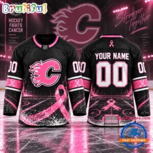 NHL Calgary Flames Pink Fights Breast Cancer 2026 Personalized Hockey Jersey