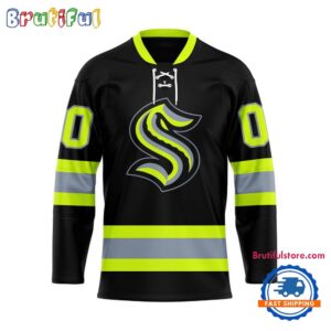NHL Seattle Kraken Honoring Firefighters Lace Hockey Jersey