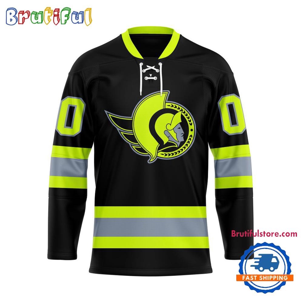 NHL Ottawa Senators Honoring Firefighters Lace Hockey Jersey NHL Ottawa Senators Honoring Firefighters Lace Hockey Jersey