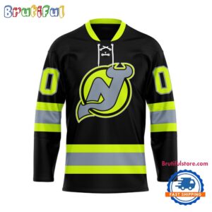 NHL New Jersey Devils Honoring Firefighters Lace Hockey Jersey