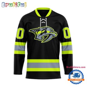 NHL Nashville Predators Honoring Firefighters Lace Hockey Jersey