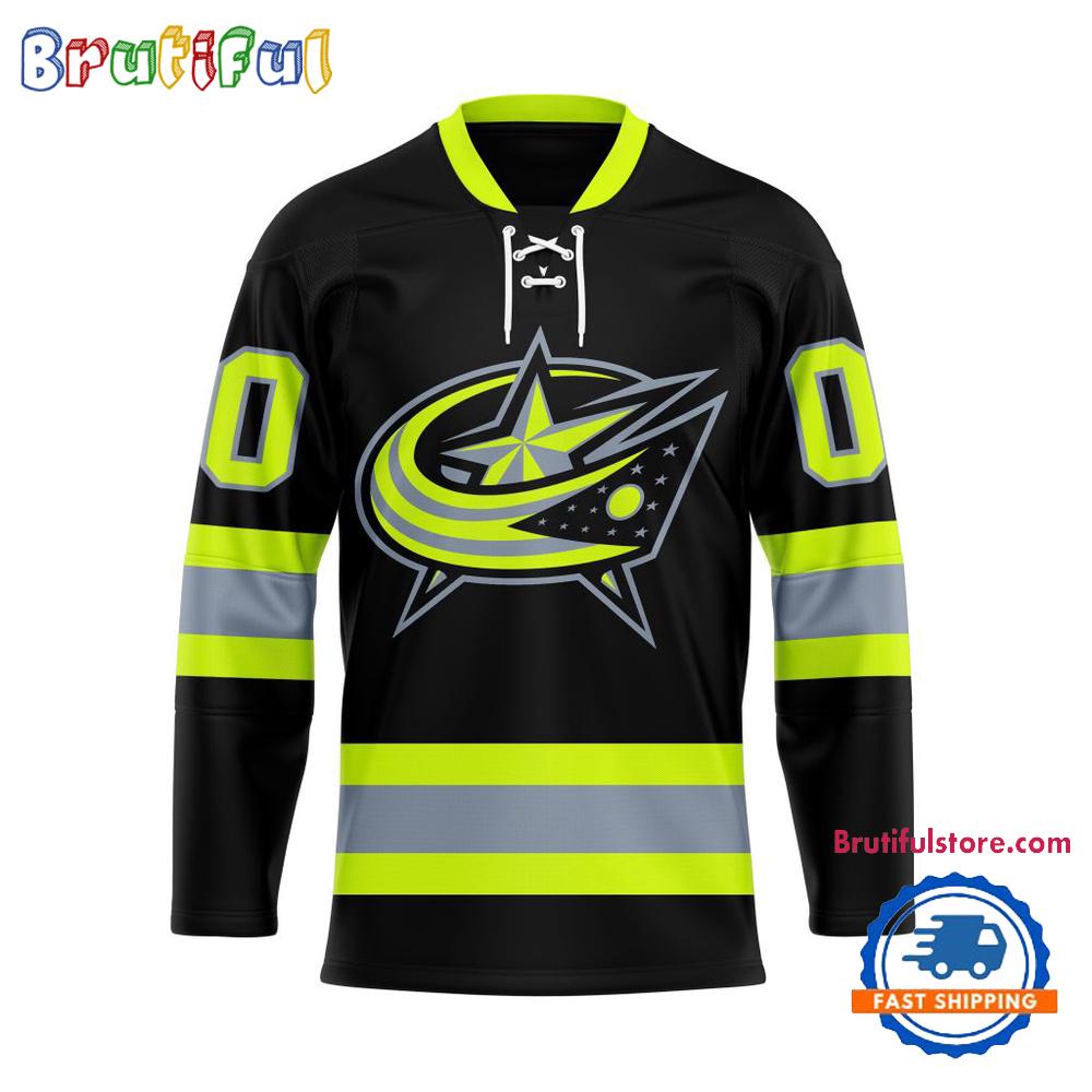 NHL Columbus Blue Jackets Honoring Firefighters Lace Hockey Jersey NHL Columbus Blue Jackets Honoring Firefighters Lace Hockey Jersey
