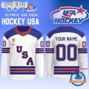 Team USA 2026 Olympic Men’s Ice Hockey Champions Limited Edition White Jersey Shirt