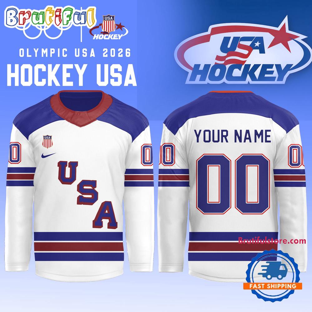 Team USA 2026 Olympic Men’s Ice Hockey Champions Limited Edition White Jersey Shirt Team USA 2026 Olympic Men’s Ice Hockey Champions Limited Edition White Jersey Shirt