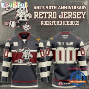 Rockford IceHogs Unveil Retro to Celebrate AHL’S 90th Season Hockey Jersey