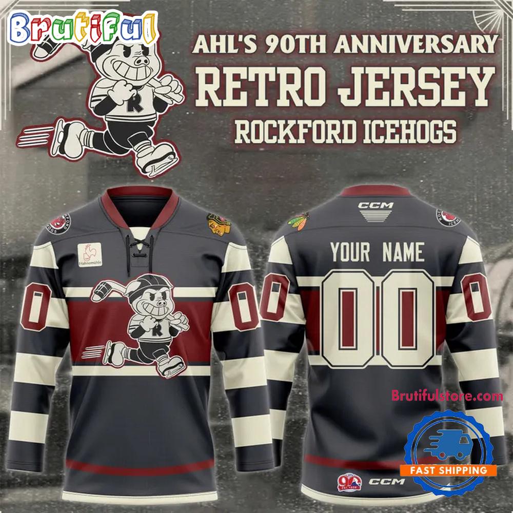Rockford IceHogs Unveil Retro to Celebrate AHL’S 90th Season Hockey Jersey Rockford IceHogs Unveil Retro to Celebrate AHL’S 90th Season Hockey Jersey
