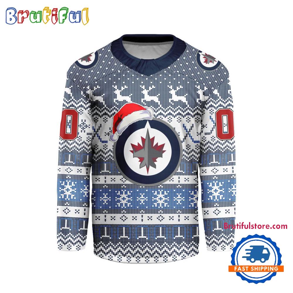 Winnipeg Jets 2026 NHL Christmas Personalized Hockey Jersey Design Winnipeg Jets 2026 NHL Christmas Personalized Hockey Jersey Design