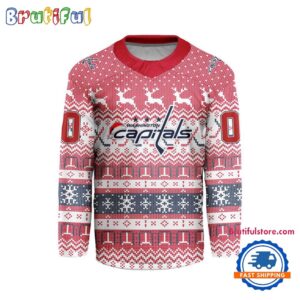 Washington Capitals 2026 NHL Christmas Personalized Hockey Jersey Design