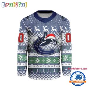 Vancouver Canucks 2026 NHL Christmas Personalized Hockey Jersey Design