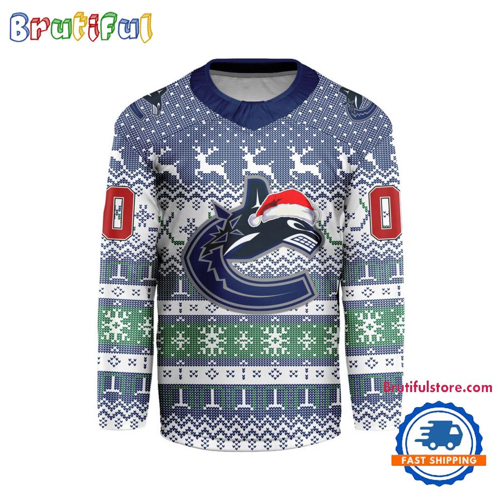 Vancouver Canucks 2026 NHL Christmas Personalized Hockey Jersey Design Vancouver Canucks 2026 NHL Christmas Personalized Hockey Jersey Design