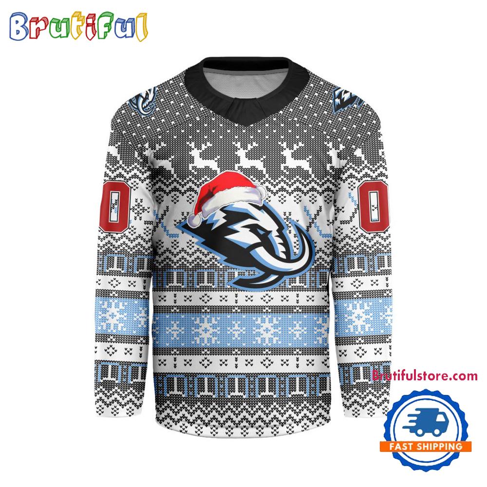 Utah Mammoth 2026 NHL Christmas Personalized Hockey Jersey Design Utah Mammoth 2026 NHL Christmas Personalized Hockey Jersey Design