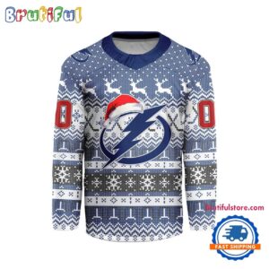 Tampa Bay Lightning 2026 NHL Christmas Personalized Hockey Jersey Design