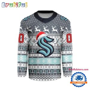 Seattle Kraken 2026 NHL Christmas Personalized Hockey Jersey Design