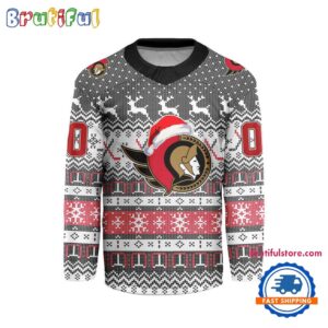 Ottawa Senators 2026 NHL Christmas Personalized Hockey Jersey Design