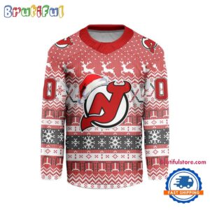 New Jersey Devils 2026 NHL Christmas Personalized Hockey Jersey Design