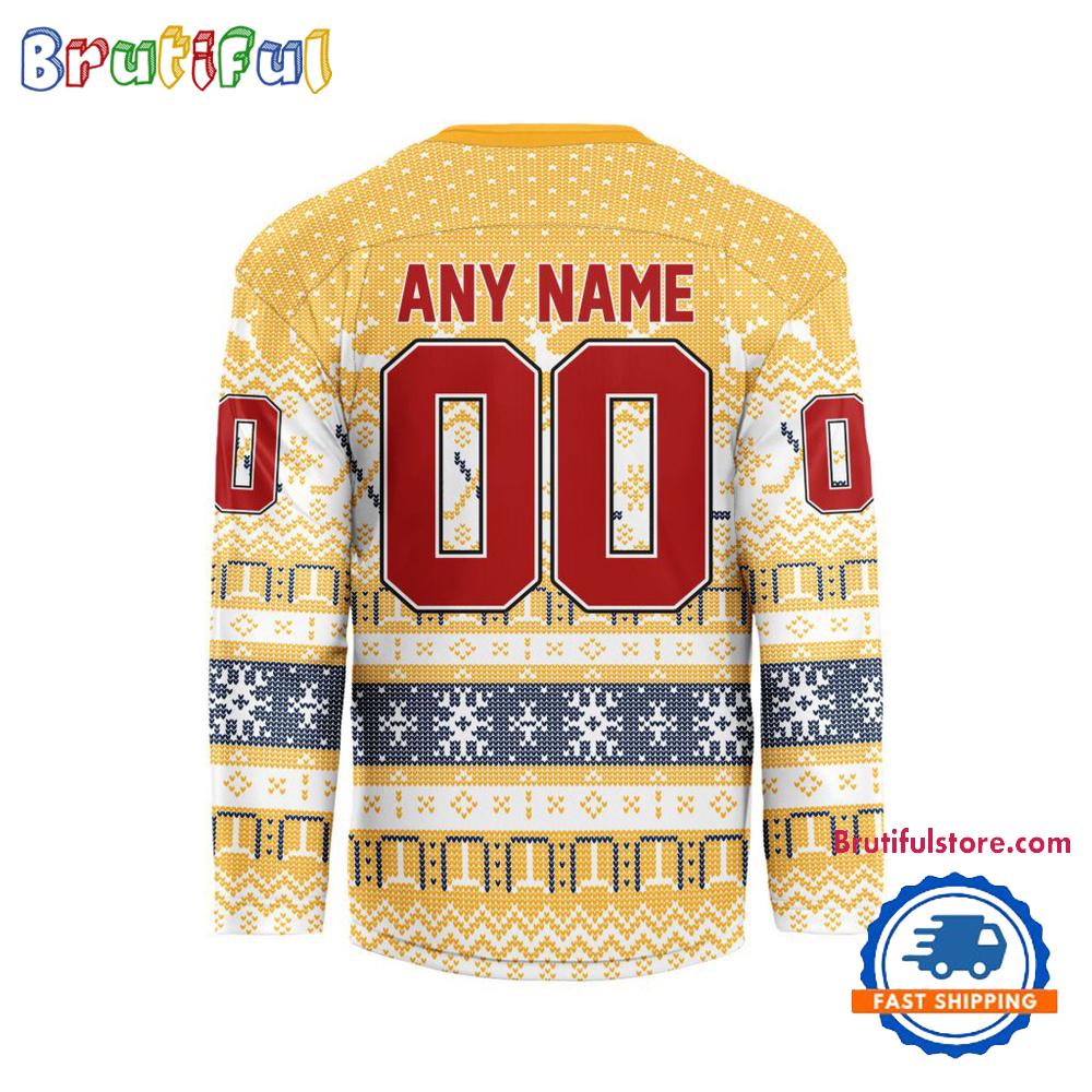 Nashville Predators 2026 NHL Christmas Personalized Hockey Jersey Design Nashville Predators 2026 NHL Christmas Personalized Hockey Jersey Design