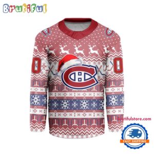 Montreal Canadiens 2026 NHL Christmas Personalized Hockey Jersey Design