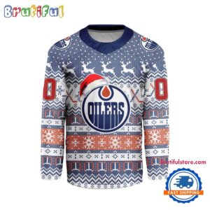 Edmonton Oilers 2026 NHL Christmas Personalized Hockey Jersey Design